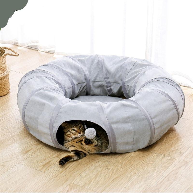 Cat Tunnel Toy Cat Pop Up Bed Collapsible Rabbit Round Tunnel with Mat Cushion 3 Tube Interactive Peek Plush Ball Toy for Indoor Cat Tunnel Toy Cat Pop Up Bed Collapsible Rabbit Round Tunnel with Mat Cushion 3 Tube Interactive Peek Plush Ball Toy for Indoor