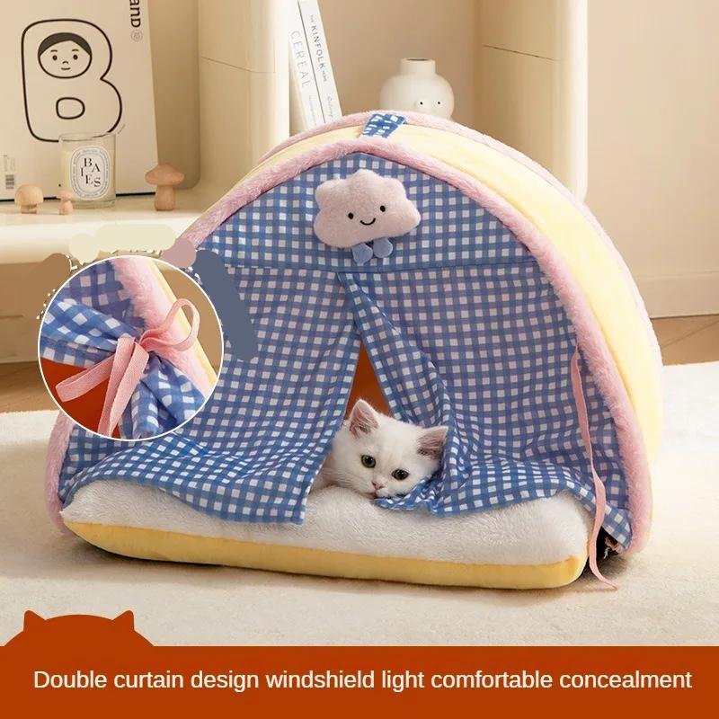 Your Pet Cat Autumn and winter new cat nest tent nest pad villa closed warm pet supplies four seasons Your Pet Cat Autumn and winter new cat nest tent nest pad villa closed warm pet supplies four seasons