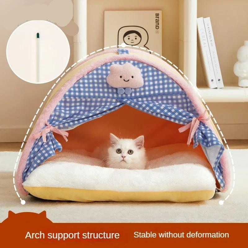 Your Pet Cat Autumn and winter new cat nest tent nest pad villa closed warm pet supplies four seasons Your Pet Cat Autumn and winter new cat nest tent nest pad villa closed warm pet supplies four seasons